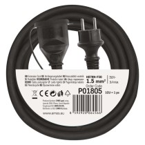 Verlängerungskabel 5 m / 1 Steckdose / schwarz / Gummi-Neopren / 250 V / 1,5 mm2