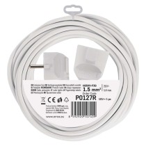 Ilgintuvas 7 m / 1 lizdas / baltas / PVC / 1,5 mm2 