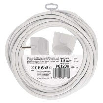 Ilgintuvas 10 m / 1 lizdas / baltas / PVC / 1,5 mm2 