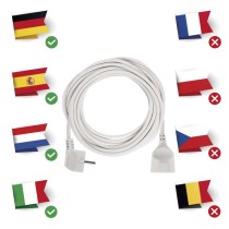 Ilgintuvas 10 m / 1 lizdas / baltas / PVC / 1,5 mm2 