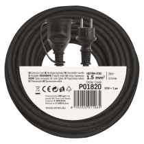 Āra pagarinātājs, 20 m / 1 kontaktligzda / melns / gumijas ‒ neoprēna / 250 V / 1,5 mm2