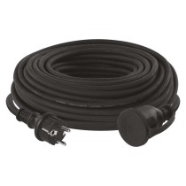Zunanji podaljšek 30 m / 1 vtičnica / črni / guma-neopren / 250 V / 1,5 mm2