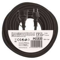Zunanji podaljšek 30 m / 1 vtičnica / črni / guma-neopren / 250 V / 1,5 mm2