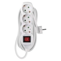 Ilgintuvas 5 m / 3 lizdai / su jungikliu / baltas / PVC / 1,5 mm2 