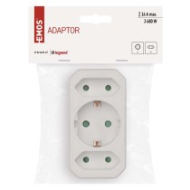 Mitmikpistikupesa, 2x jada + 1x ümar