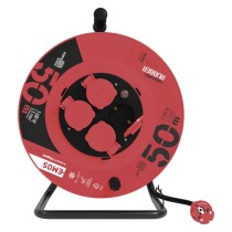 Āra pagarinātāja spole, 50 m / 4 kontaktligzdas / melna / gumijas / 230 V / 1,5 mm2