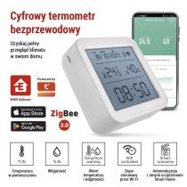 GoSmart Termometr z higrometrem EGS0101, czujnik bezprzewodowy, data, ZigBee
