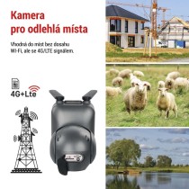 GoSmart venkovní otočná kamera IP-6000 OWL s 4G/LTE, šedá