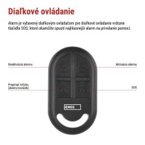 Alarm s pohybovým senzorom EM‑125L PROTECTOR
