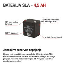 Svinčeni akumulator SLA 12V 4,5AH
