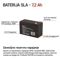 Svinčeni akumulator SLA 12V 7,2AH