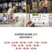 Bezúdržbový olověný akumulátor 12 V/7 Ah, faston 4,7 mm