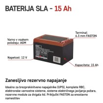 Svinčeni akumulator SLA 12 V/15 AH