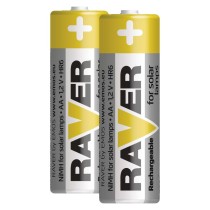 Wiederaufladbare AA Batterien RAVER SOLAR für Solarlampen, 6 Stück