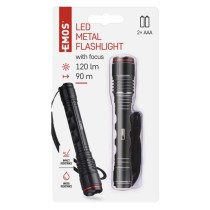 LED ručné kovové svietidlo P3113, 120 lm, 2× AAA, FOKUS