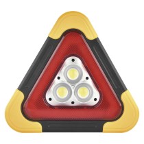 LED výstražný trojuholník, dobíjateľný, COB LED + červená LED