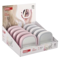 Vreckové kozmetické zrkadlo s LED svetlom, 10 ks, box