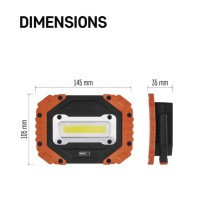 COB LED pracovné svietidlo P4113, 700 lm, 4× AA