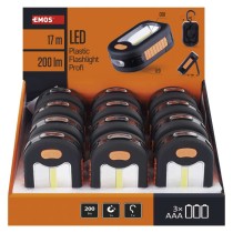 COB LED pracovné sviet. P3889, 200 lm, 3× AAA, 12 ks, box