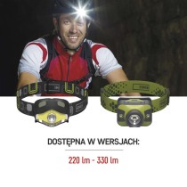 Latarka czołowa LED COB 3W + LED 3W, 220 lm, 100m 3× AAA