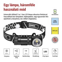 EMOS LED Fejlámpa tölthető P3544, 500 lm, 120 m, Li-Ion 800 mAh