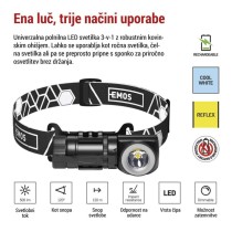 Naglavna polnilna LED svetilka P3544, 500 lm, 120 m, Li-Ion 800 mAh