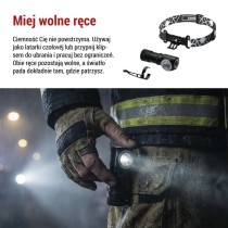 Latarka czołowa LED, 500 lm, Li-Ion 800 mAh ładowalna
