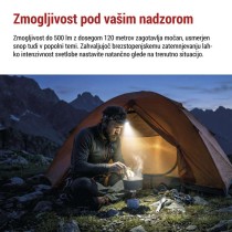 Naglavna polnilna LED svetilka P3544, 500 lm, 120 m, Li-Ion 800 mAh