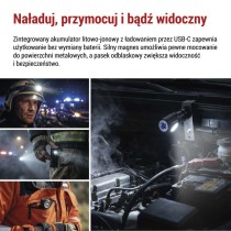 Latarka czołowa LED, 500 lm, Li-Ion 800 mAh ładowalna