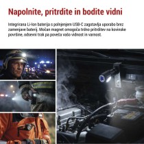 Naglavna polnilna LED svetilka P3544, 500 lm, 120 m, Li-Ion 800 mAh
