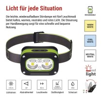 LED aufladbare Stirnlampe P3545, 175 lm, Li-Pol 800 mAh