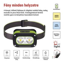 EMOS LED Fejlámpa tölthető P3545, 175 lm, 50 m, Li-pol 800 mAh