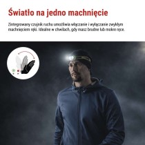 Latarka czołowa LED, 175 lm, Li-Pol 800 mAh ładowalna
