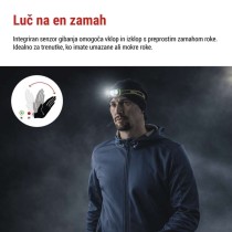 Naglavna polnilna LED svetilka, 175 lm, Li-Pol  800 mAh
