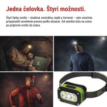 LED nabíjacia čelovka P3545, 175 lm, Li-Pol 800 mAh