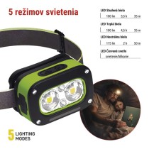 LED nabíjacia čelovka P3545, 175 lm, Li-Pol 800 mAh