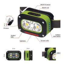 LED nabíjacia čelovka P3545, 175 lm, Li-Pol 800 mAh