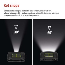 Naglavna polnilna LED svetilka P3546, 550 lm, 110 m, Li-Pol 1000 mAh / 3× AAA