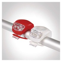 LED predné + zad. sviet. na bicykel P3921 na 2× CR2032,10 lm