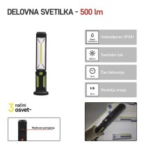 Polnilna LED delovna svetilka 5W COB, 500 lm,Li-Ion 2000mAh
