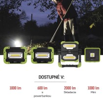 COB LED nabíjací pracovný reflektor P4534, 600 lm, 3000 mAh