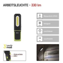 COB + SMD LED aufladbare Arbeitsleuchte P4537, 330 lm, 1200 mAh