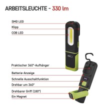 COB + SMD LED aufladbare Arbeitsleuchte P4537, 330 lm, 1200 mAh