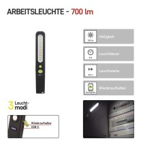 SMD LED + LED aufladbare Arbeitsleuchte P4538, 700 lm, 1200 mAh
