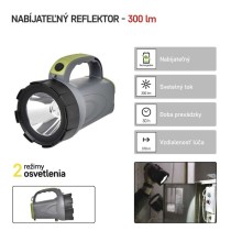 LED nabíjacie svietidlo P2311, 300 lm, 2400 mAh