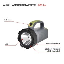 LED aufladbare Lampe P2311, 300 lm, 2400 mAh