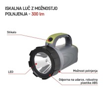 Polnilna LED delovna svetilka 300 lm LED
