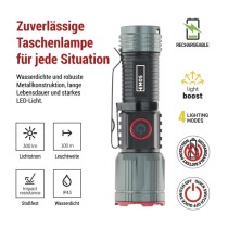LED Aufladbare Metall-Taschenlampe 300 lm, 700 mAh
