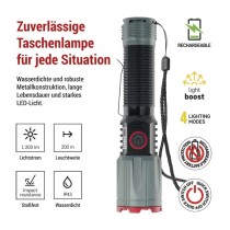 LED Aufladbare Metall-Taschenlampe 1200 lm, 2200 mAh