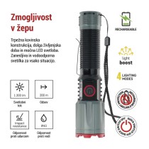 LED Polnilna svetilka kovinska 1200 lm, 2200 mAh
